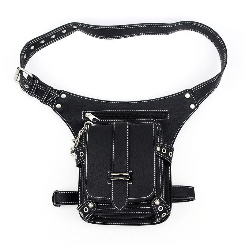 Steam Punk Waist Leg Hip Belt Banana Bag Outdoor Shoulder Bag Mobile Phone Waist Bag Fanny Packs Pack For Women Purse Cyberpunk